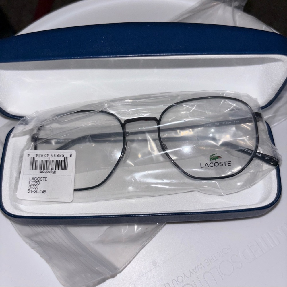Lacoste Navy Eyeglasses with Case